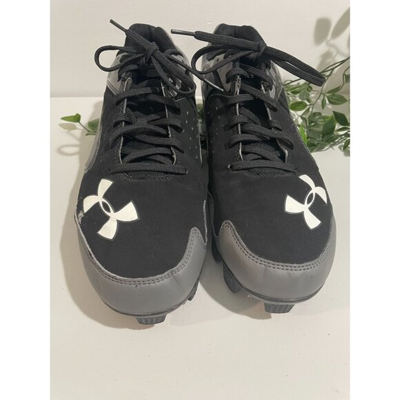 Under Armour Mens Black & Gray Cleats Size 9 - Picture 3 of 16